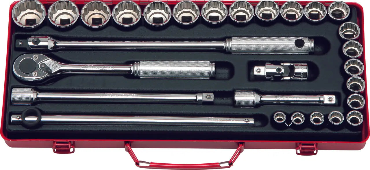 1/2 Sq. Dr. 28 Piece 12-Point Metric Socket Set  10-32mm