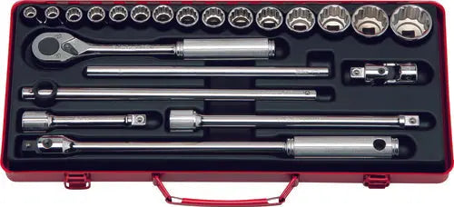 1/2 Sq. Dr. 22 Piece 12-Point Metric Socket Set  9-32mm