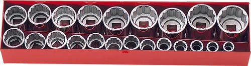 1/2 Sq. Dr. 18 Piece 12-Point SAE Socket Set  3/8-1.1/4"