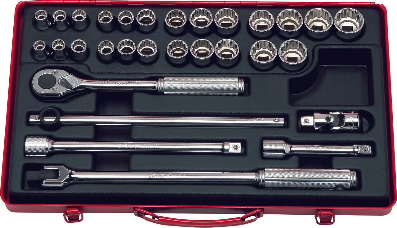 1/2 Sq. Dr. Socket Set   12 point   30 pieces