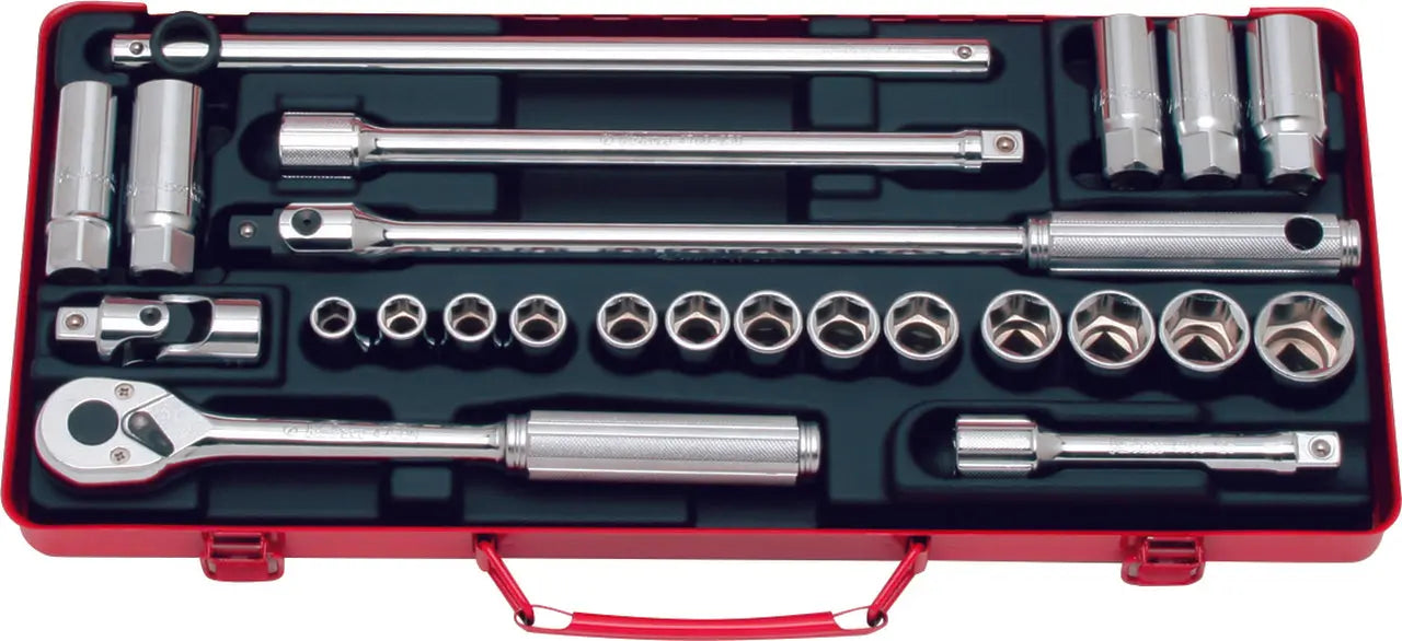 1/2 Sq. Dr. Socket Set   6 point   24 pieces