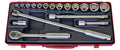 1/2 Sq. Dr. 18 Piece 12-Point Metric Socket Set  8-32mm