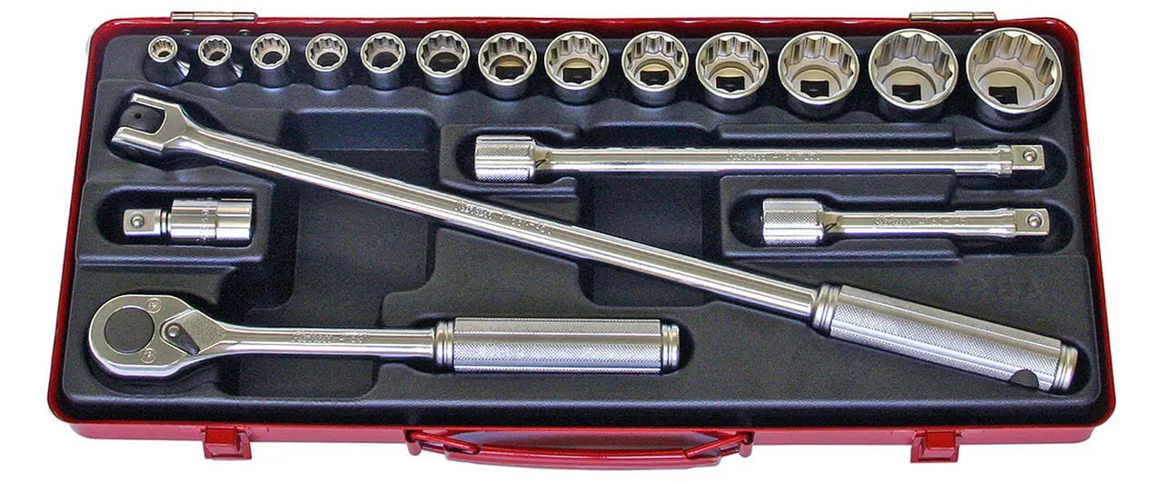 1/2 Sq. Dr. 18 Piece 12-Point Metric Socket Set  8-32mm