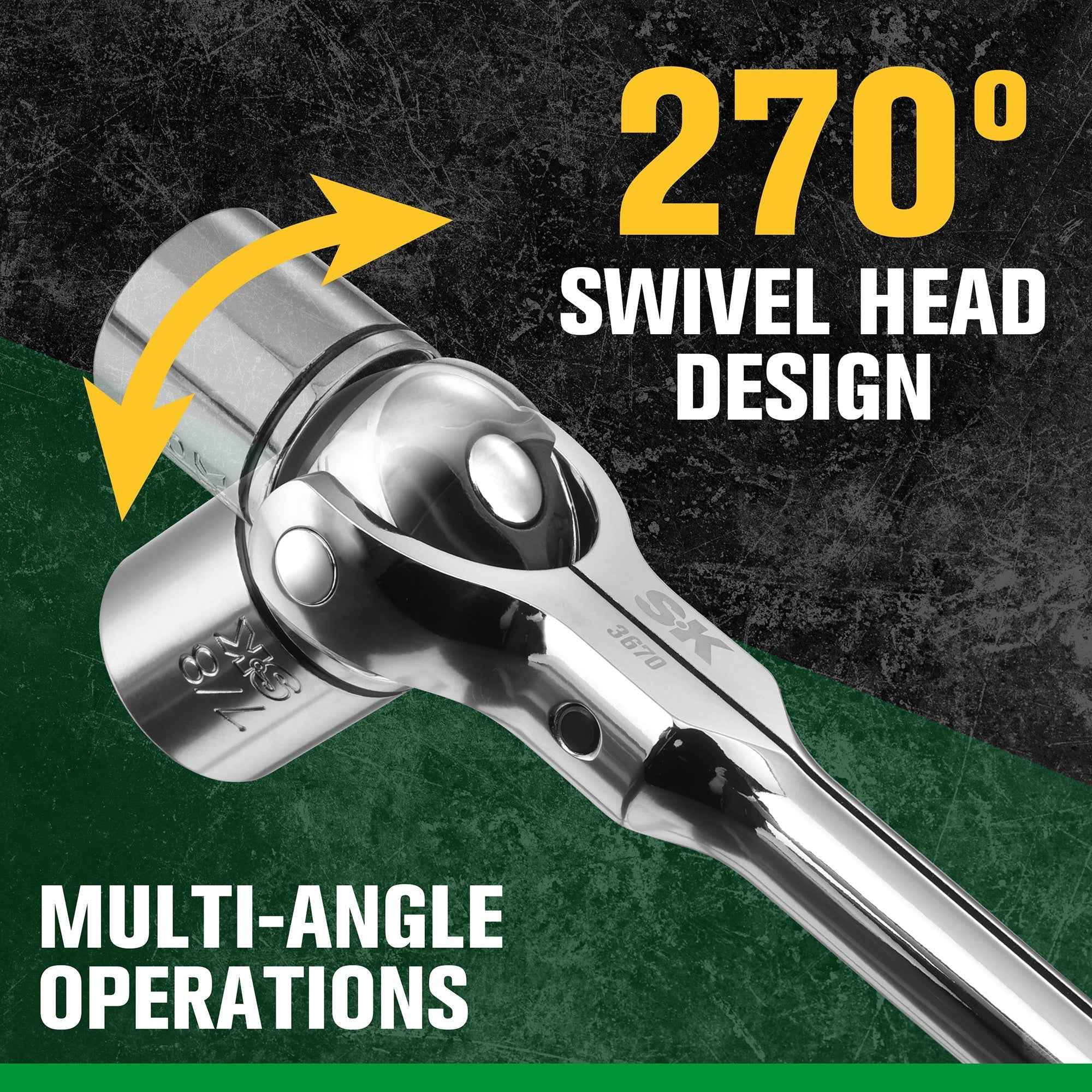 SK Tools USA - 3/8" Drive Professional Roto-Head Ratchet
