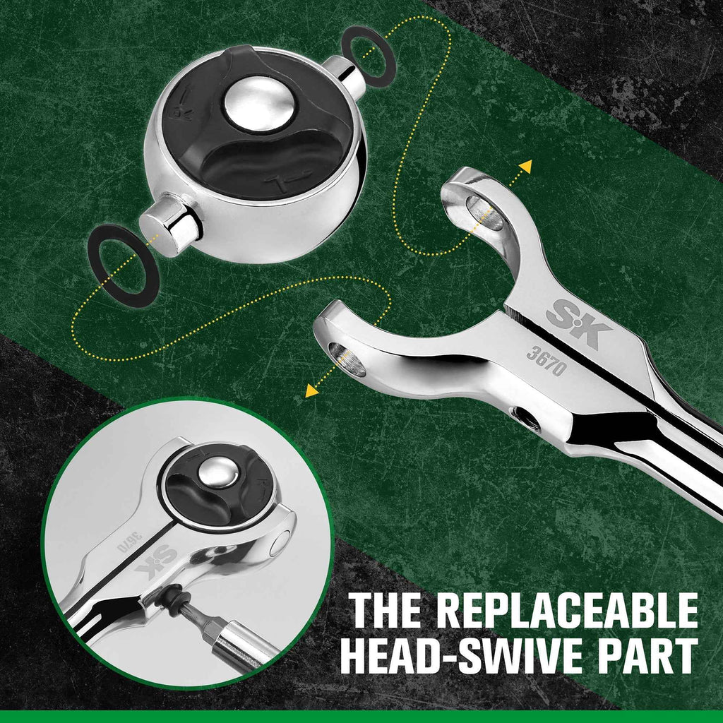 SK Tools USA - 3/8" Drive Professional Roto-Head Ratchet