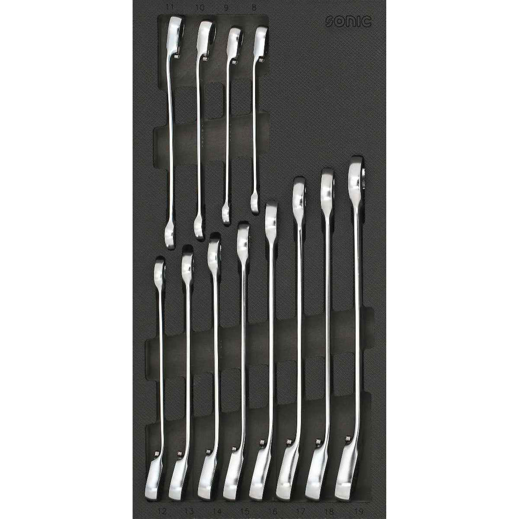 Sonic Tools - Reversible Ratcheting Wrench Set, 12-PCS - SMALL SFS