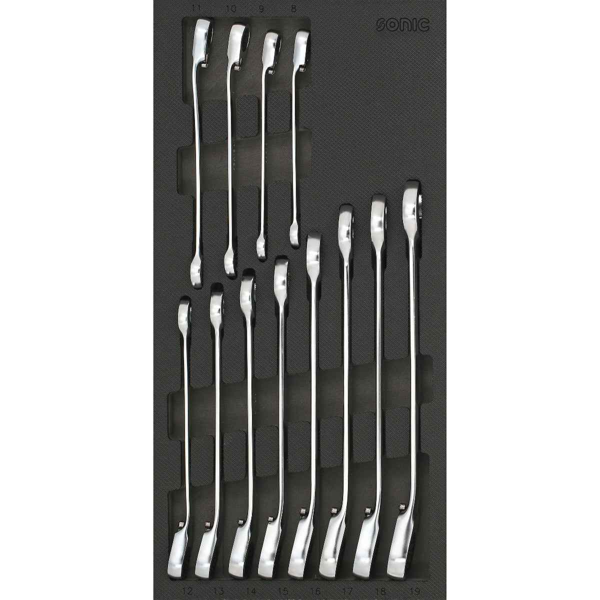 Sonic Tools - Reversible Ratcheting Wrench Set, 12-PCS - SMALL SFS