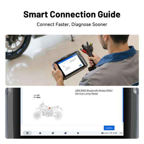 TOPDON 8-inch Wireless Motorcycle Diagnostic Tool