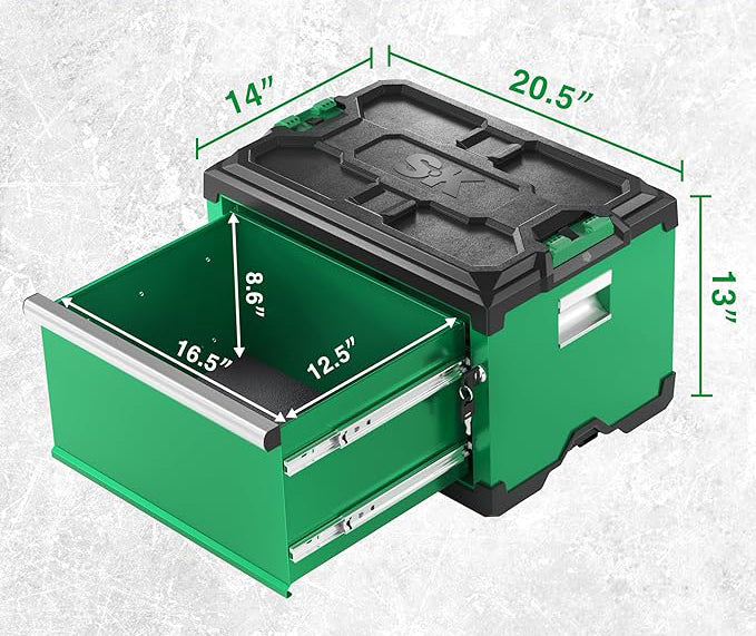 SK Tools USA - Modular Stackable Storage Tool Box, 1-Drawer Steel Box