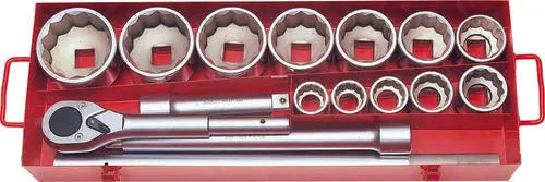 1 Sq. Dr. 15 Piece 12-Point Metric Socket 1  32-80mm