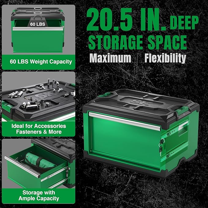 SK Tools USA - Modular Stackable Storage Tool Box, 1-Drawer Steel Box