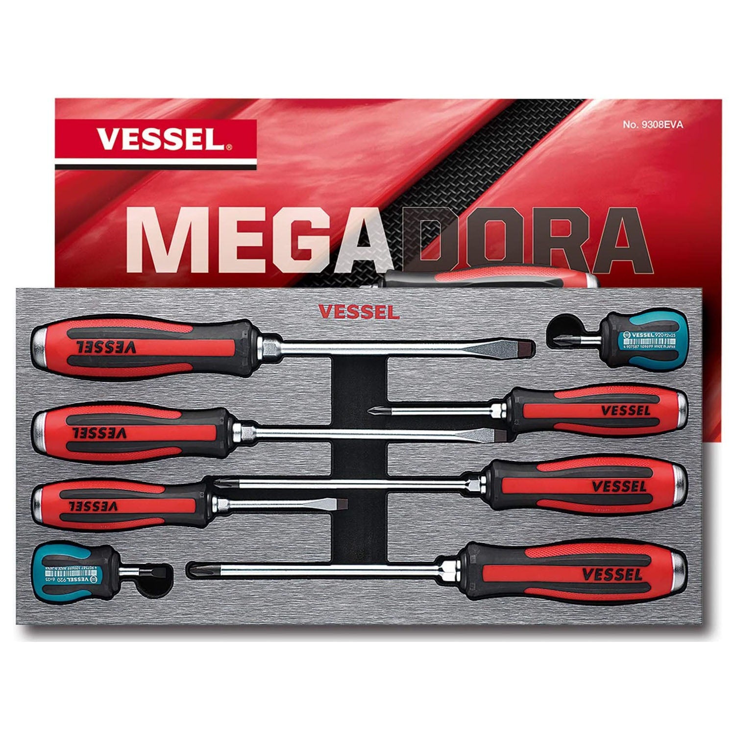 MEGADORA Tang-Thru Screwdriver 8PC. Set