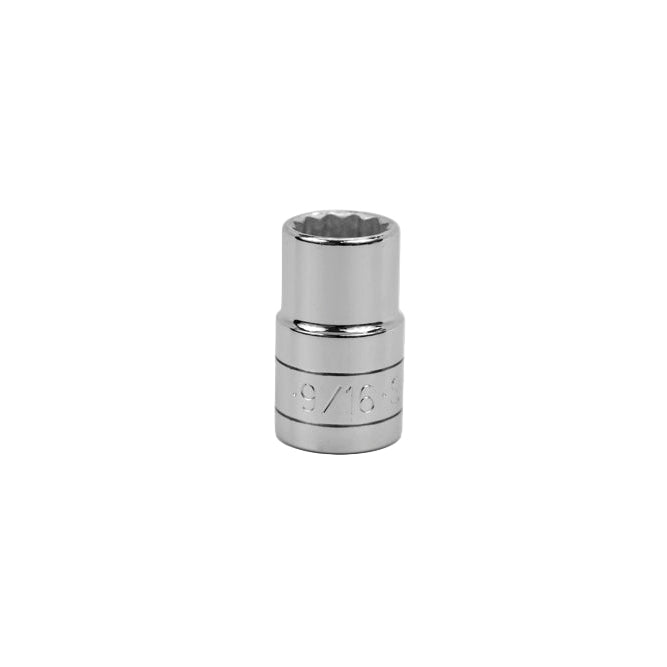 SK Tools USA - 1/2" Drive 12 Point Fractional Standard Chrome Socket (3/8" - 9/16")
