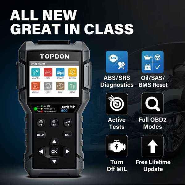 TOPDON Code Reader - ABS & SRS Active Tests & Live Data