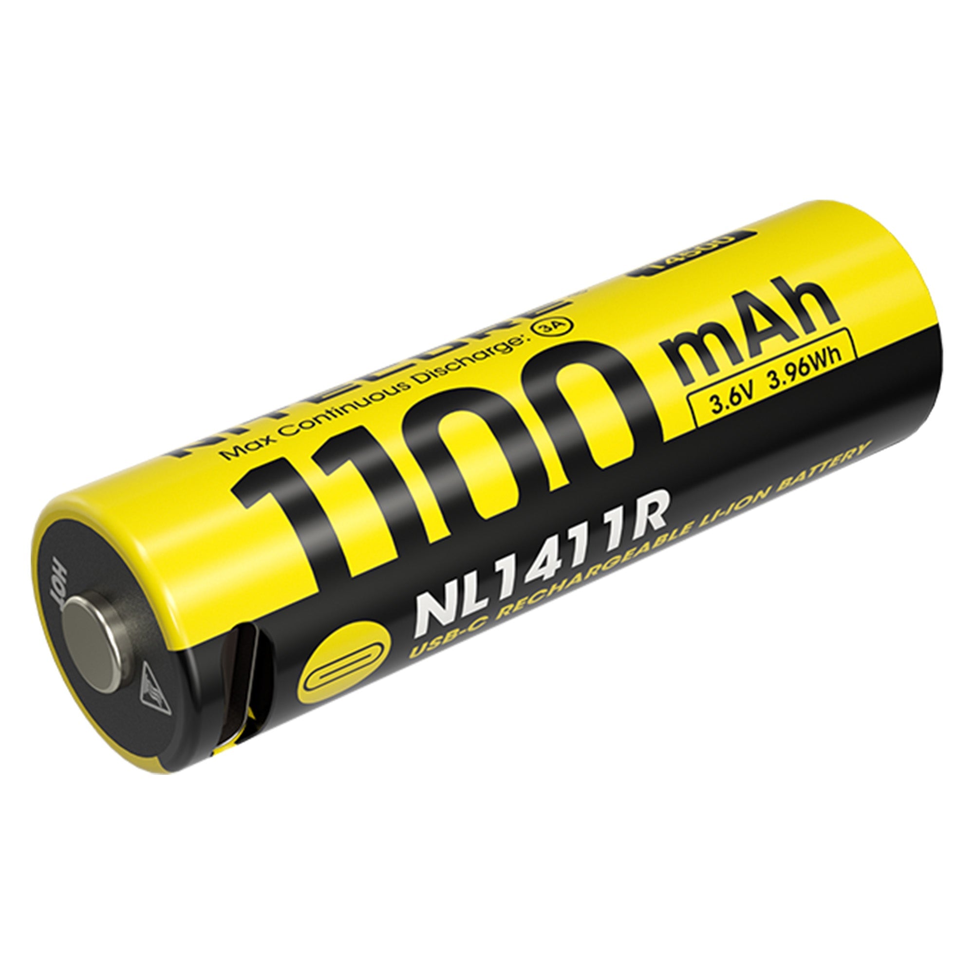 Nitecore NL1411R 1100mAh USB-C Rechargeable 14500 Battery