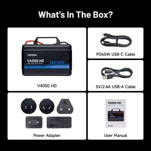 TOPDON 12V/24V 4000A Jump Starter