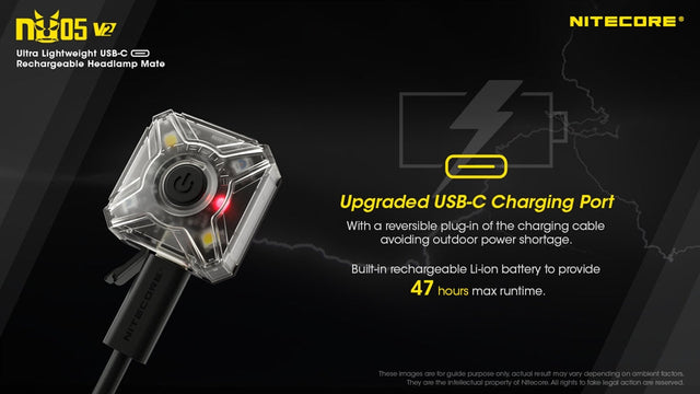 Nitecore U05 v2 USB-C Rechargeable Red White Safety Light