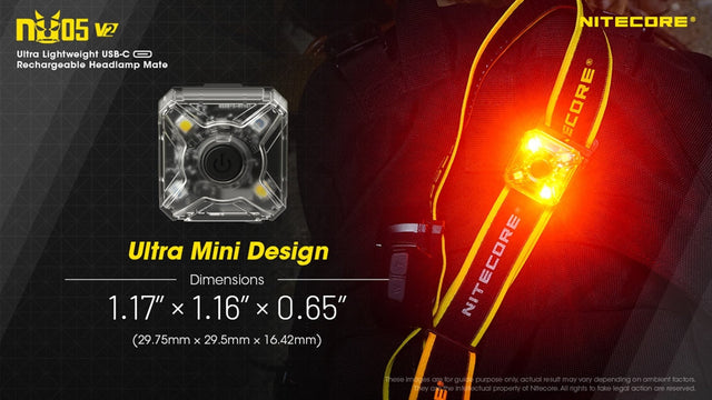 Nitecore U05 v2 USB-C Rechargeable Red White Safety Light