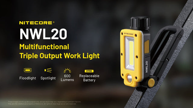 Nitecore NWL20 600 Lumens Rechargeable COB Mechanics Work Light - Ridge Toolbox