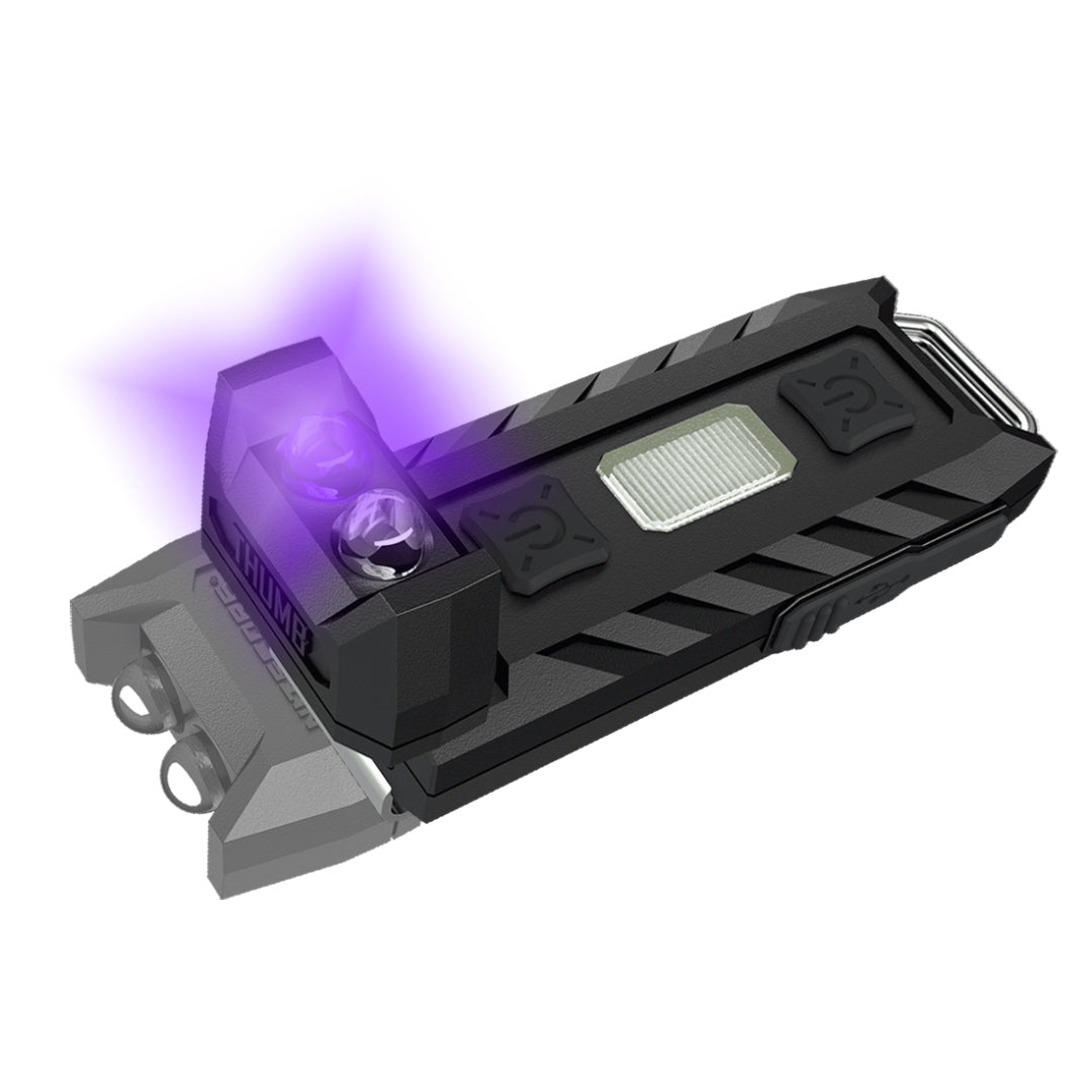 Nitecore Thumb Leo 45 Lumen Clip on Rechargeable Flashlight, UV & Red and Blue