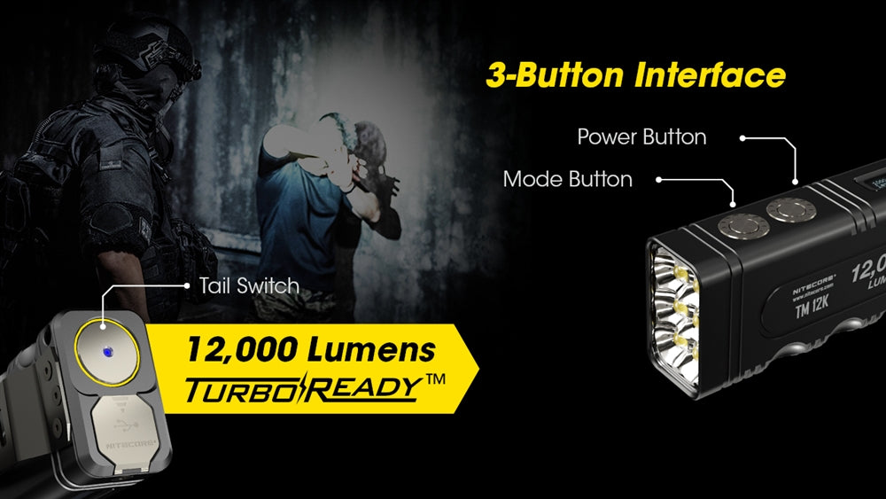 Nitecore TM12K 12,000 Lumen Rechargeable Flashlight