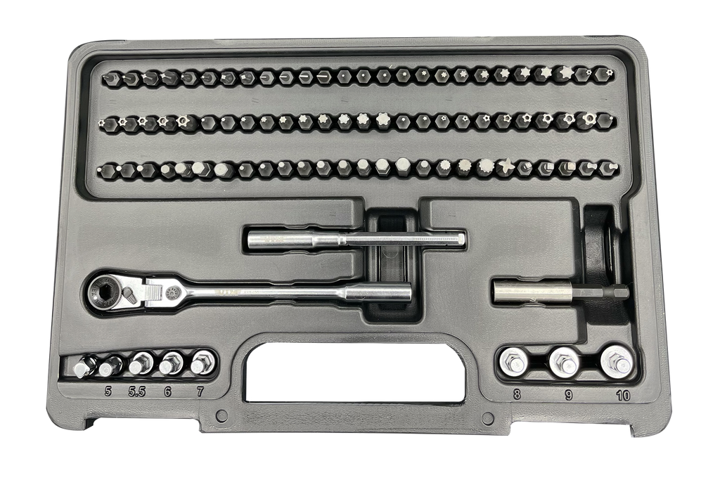 VIM Tools - 89 Piece Bit Set with 1/4″ Flex Ratchet