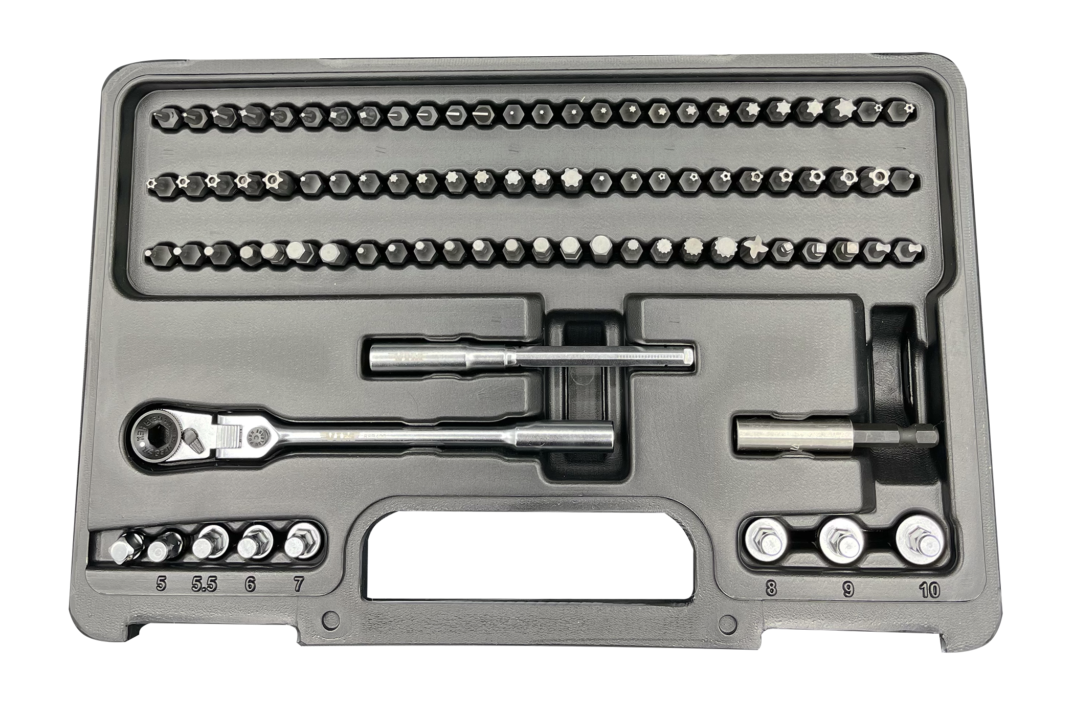 VIM Tools - 89 Piece Bit Set with 1/4″ Flex Ratchet