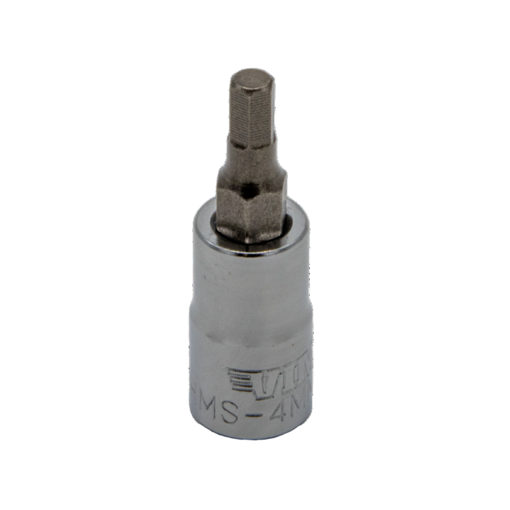VIM Tools - Hex Bit, Satin Chrome 3/8” sq. dr. Bit Holder (3mm-9mm)