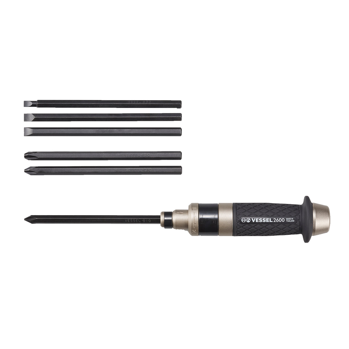 Vessel Manual Impact Driver 1/4" Hex Set