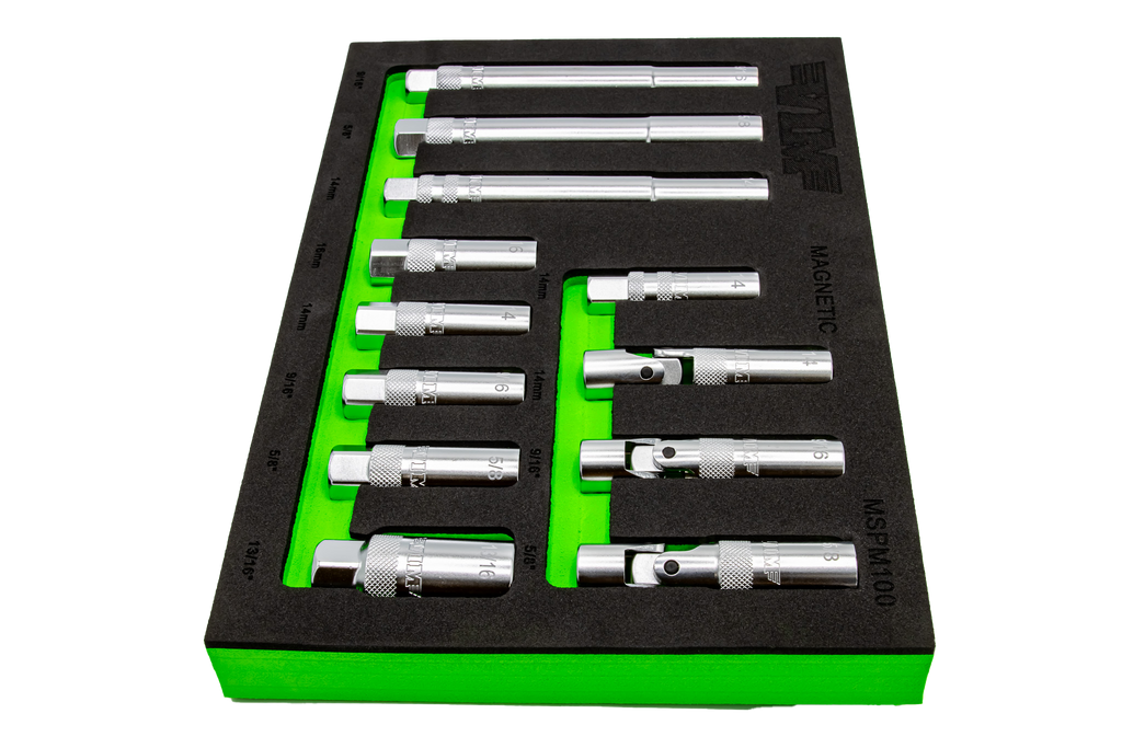 VIM Tools - 12 Piece 3/8″ Dr. Magnetic Spark Plug Master Set