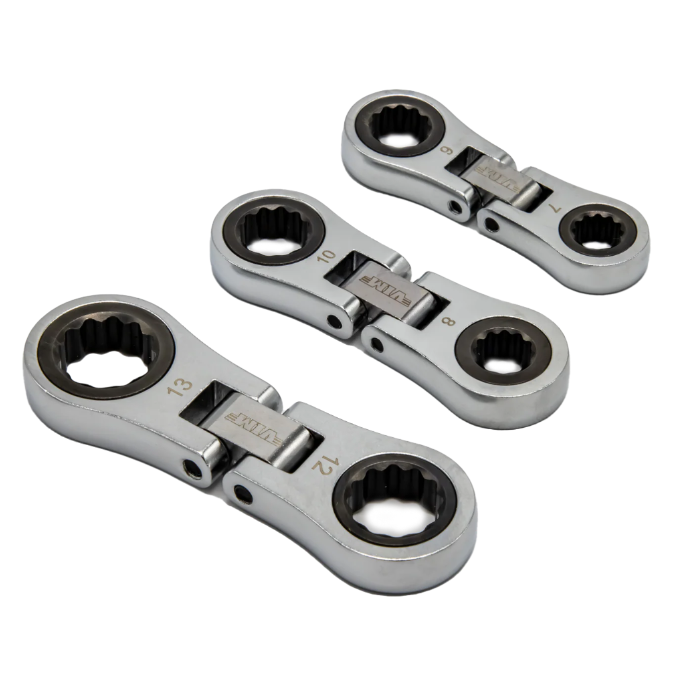 VIM Tools - 3 pc. Nano Flex Palm Ratcheting Wrench Set – Metric