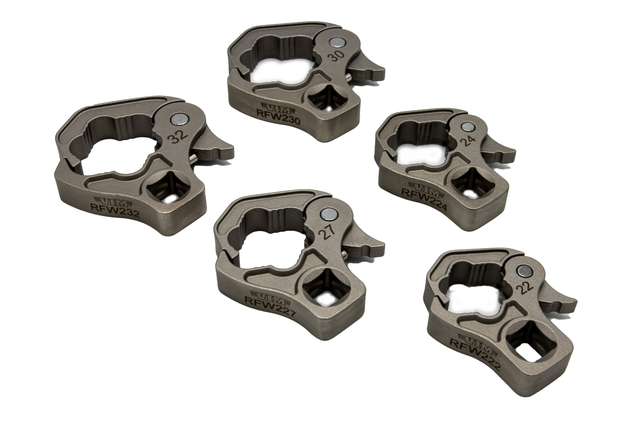 VIM Tools - 5 PC. 1/2” DR. LARGE RATCHETING FLARE NUT WRENCH SET (22, 24, 27, 30, 32MM)