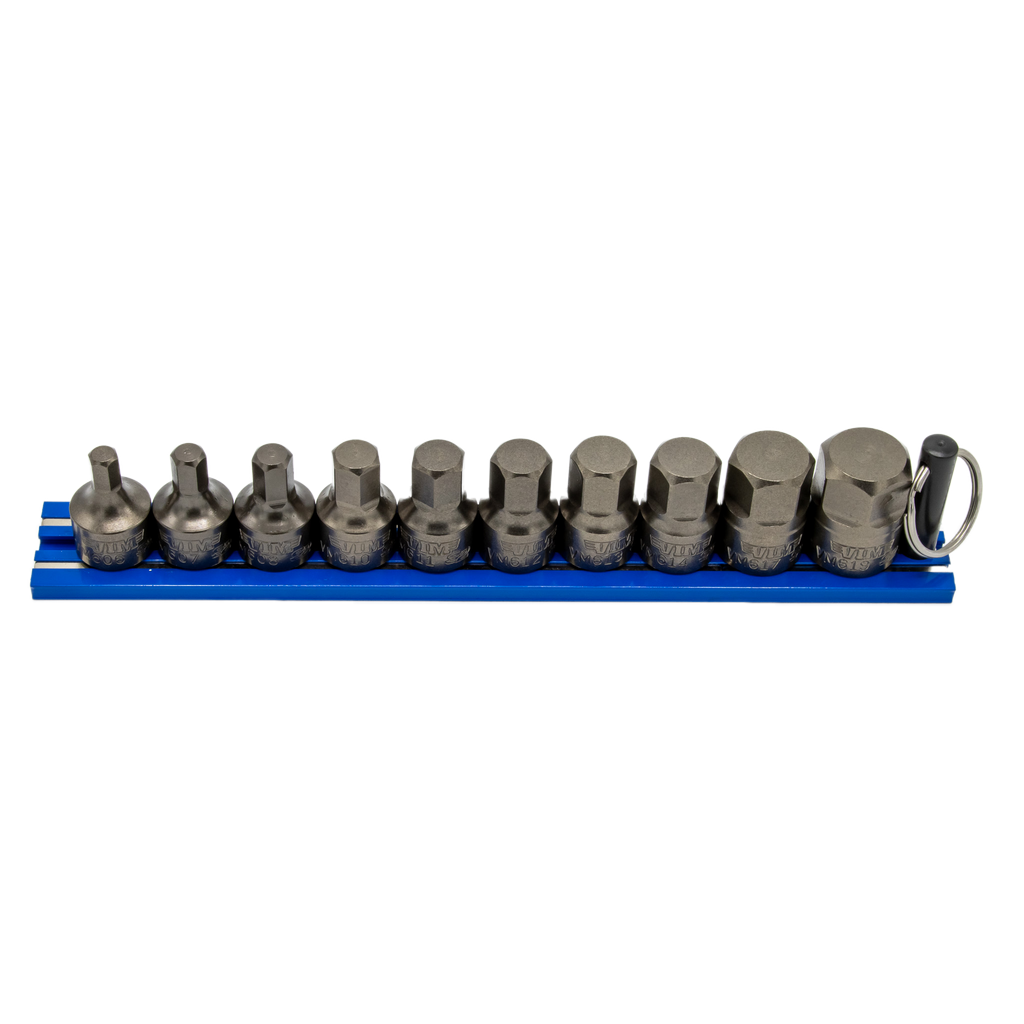 VIM Tools - IMPACT Metric Hex Driver Set 10 pc, Power or Hand Approved, 3/8″Sq. Drive