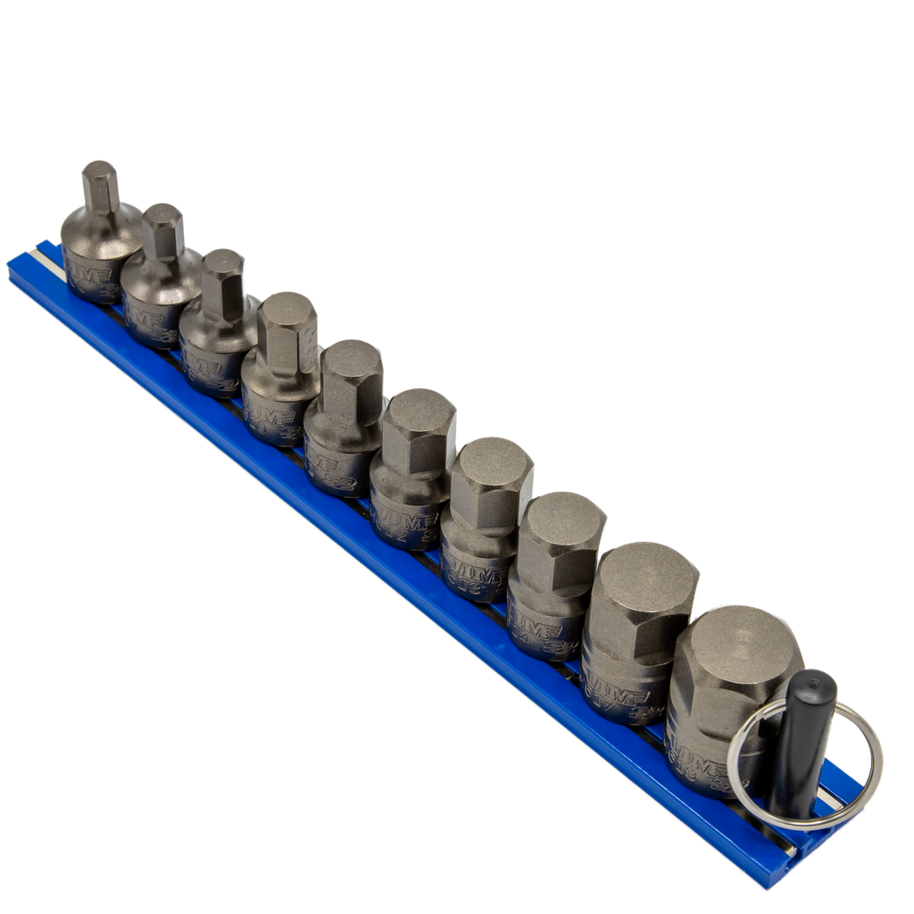 VIM Tools - IMPACT Metric Hex Driver Set 10 pc, Power or Hand Approved, 3/8″Sq. Drive