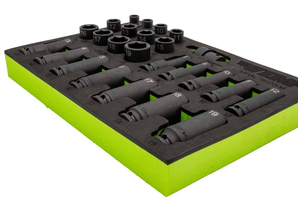 VIM Tools - 25 Pc. 3/8″ Dr. Metric Impact Socket Set
