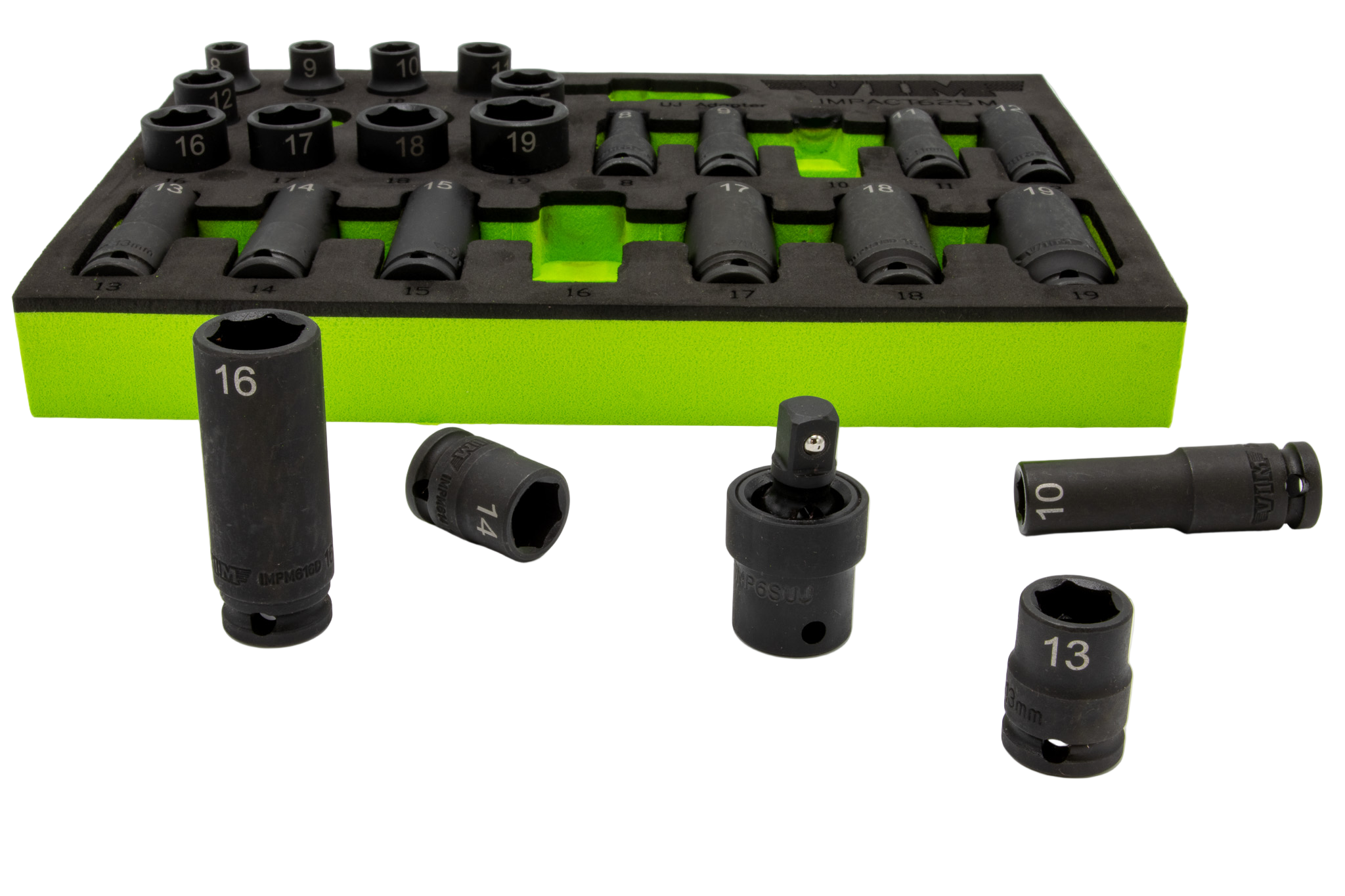VIM Tools - 25 Pc. 3/8″ Dr. Metric Impact Socket Set