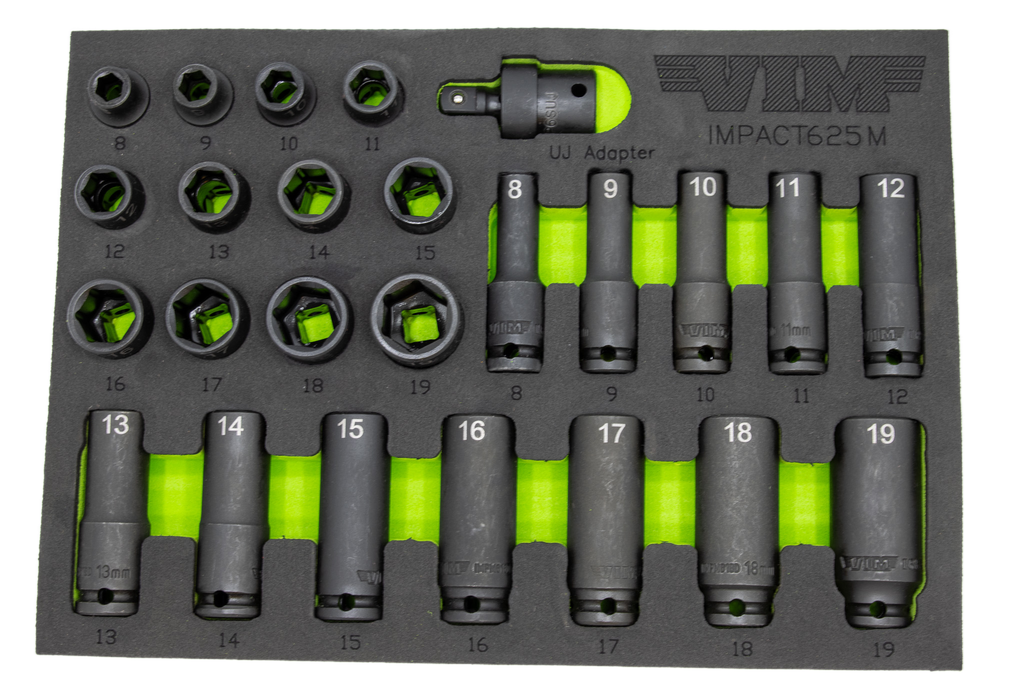 VIM Tools - 25 Pc. 3/8″ Dr. Metric Impact Socket Set