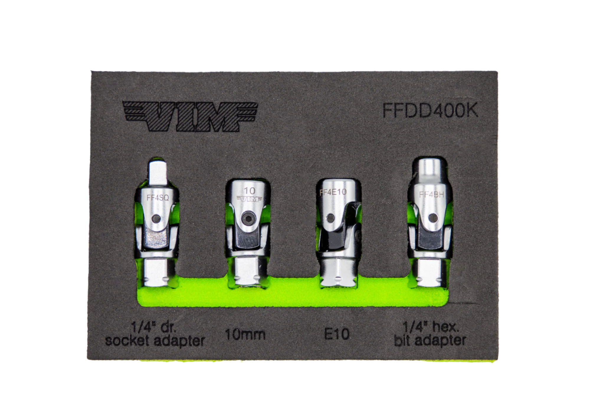 VIM Tools - 4 Piece Firm Flex Dual Drive 1/4” x 11mm UJ Kit