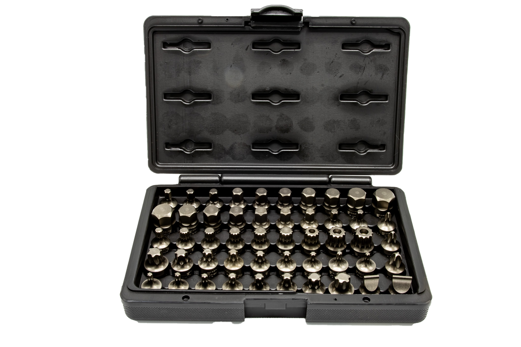 VIM Tools - Impact Master Set, 50 Piece, Half Cut Torx, Hex, Flat, Philips, & XZN Drivers, 3/8″ Sq. Dr.