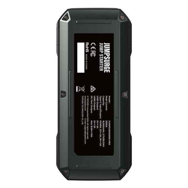 TOPDON 2500 Peak Amp Battery Jump Starter, Power Bank, & Flashlight