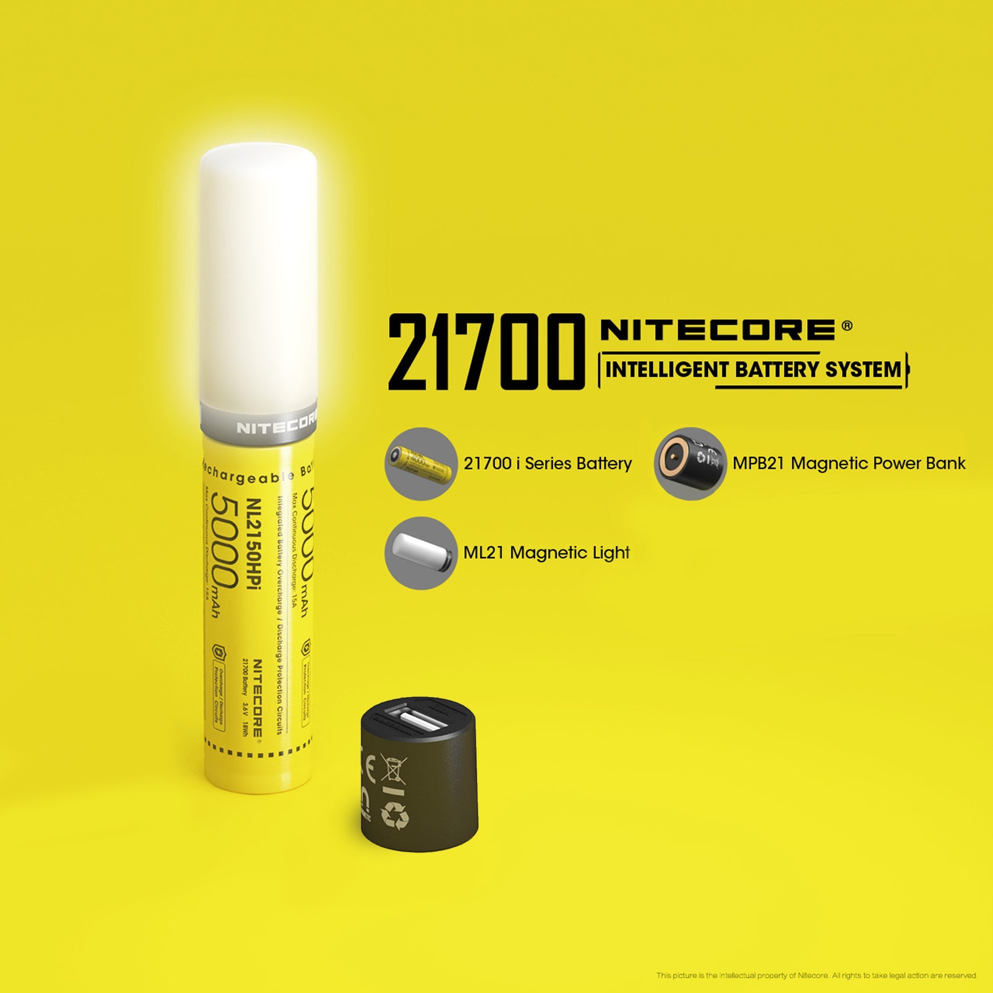Nitecore Intelligent 21700 Battery System - MPB21 Kit: Lantern, Dual Function Battery Charger