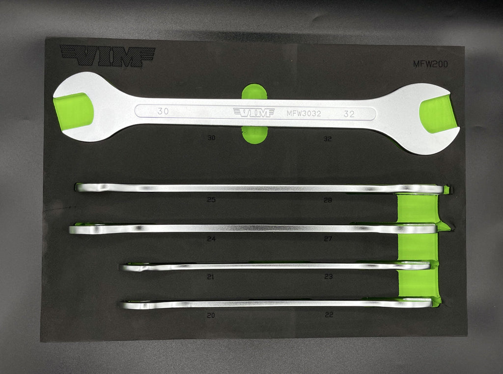 VIM Tools - 5 Pc. Large Flat Wrench Set – Metric