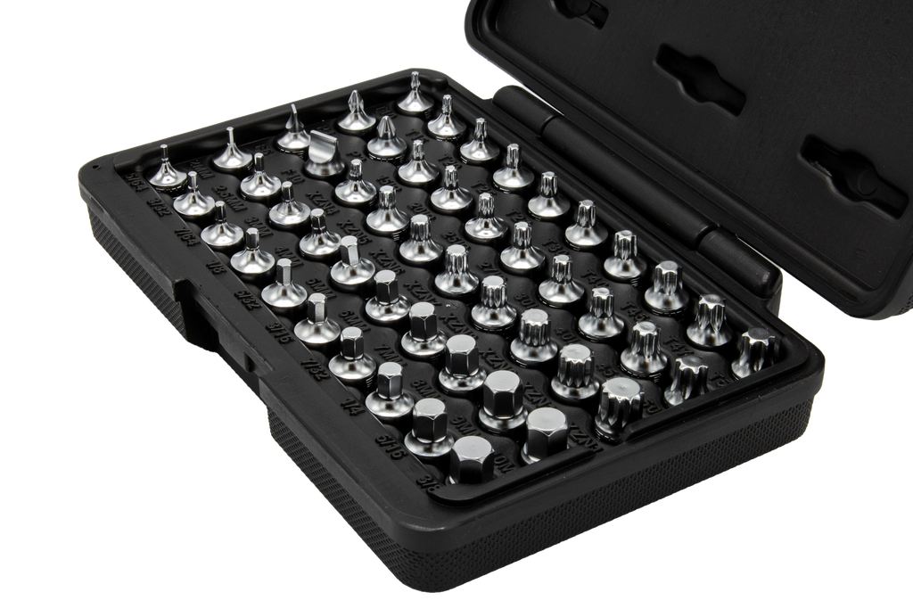 VIM Tools - Elite 50 pc Mechanics Master Set, all 1/4″ drive and 20mm OAL, TORX®, TORX® Plus, XZN Hex flat Philips