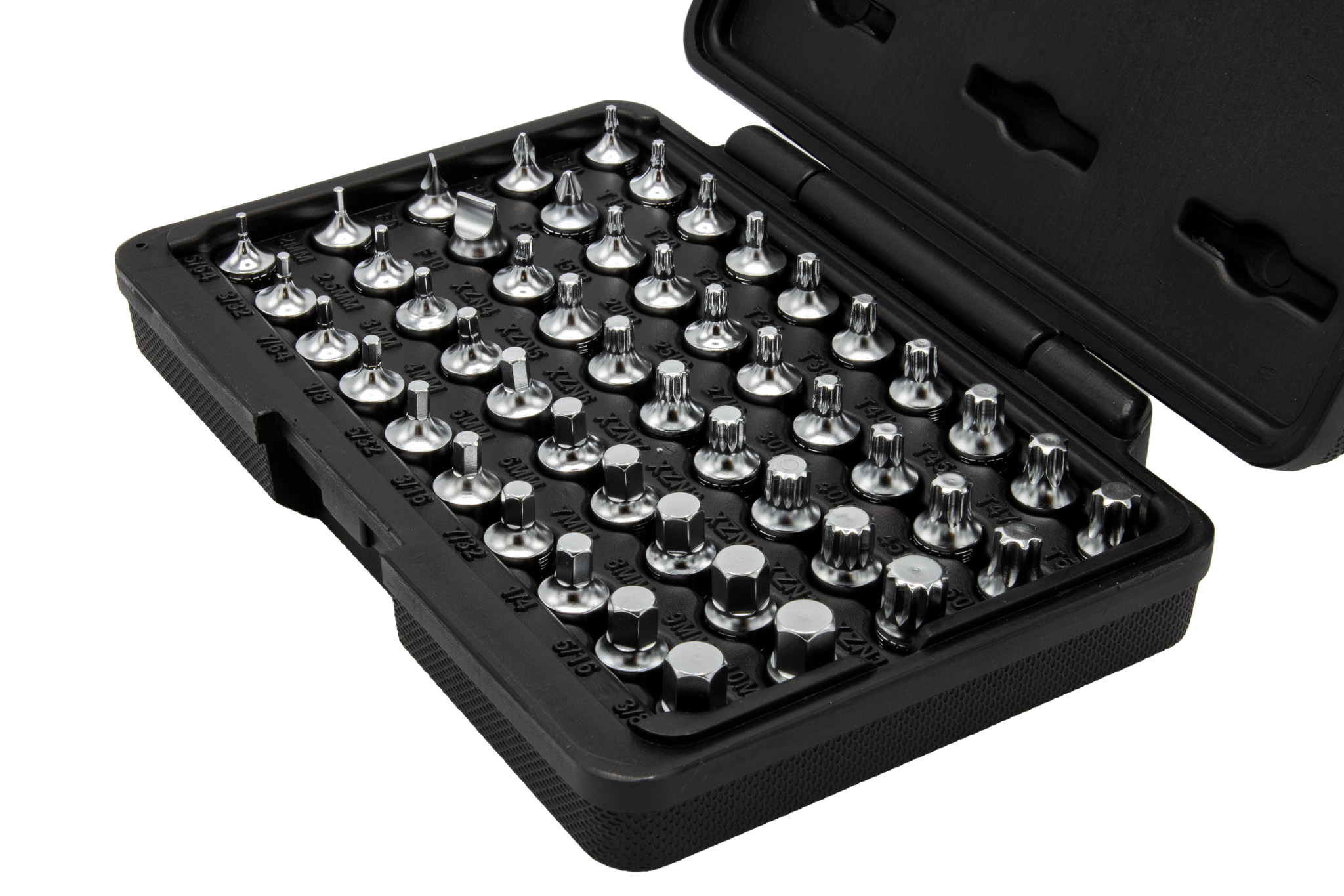 VIM Tools - Elite 50 pc Mechanics Master Set, all 1/4″ drive and 20mm OAL, TORX®, TORX® Plus, XZN Hex flat Philips