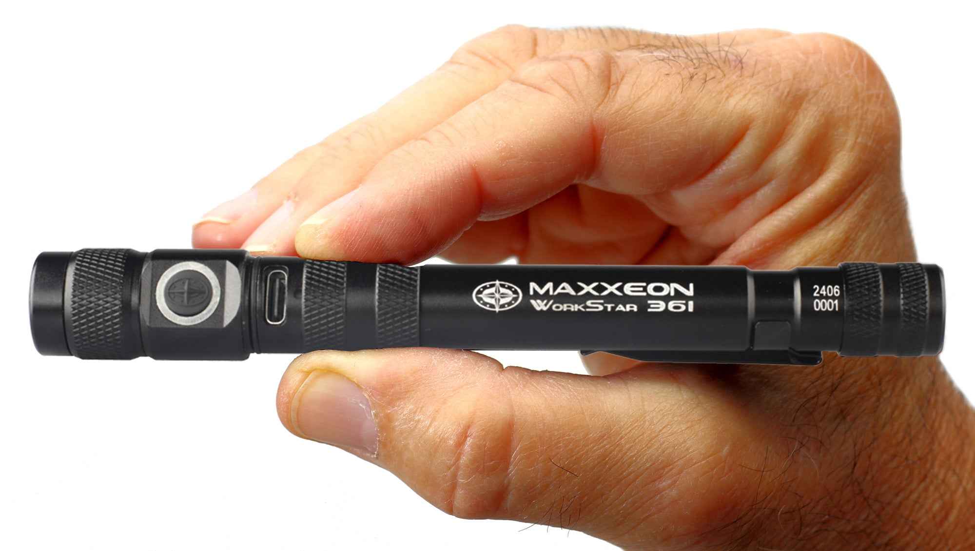 Maxxeon - WorkStar 361 Rechargeable LED Zoom Penlight/Inspection Light USB-C - BLACK