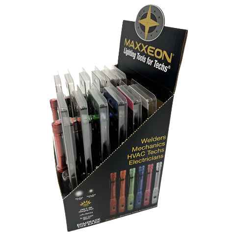Maxxeon - WorkStar Mixed Display 12-Pack - Rechargeable Penlights USB-C