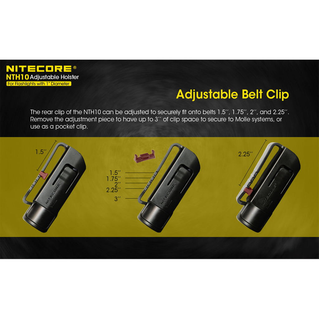 Nitecore NTH10 Rigid 1 inch Diameter Flashlight Adjustable Holster