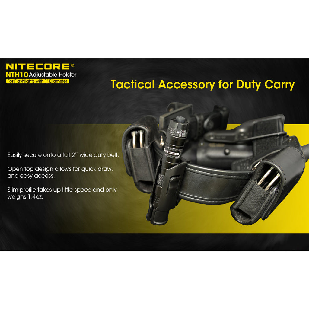 Nitecore NTH10 Rigid 1 inch Diameter Flashlight Adjustable Holster