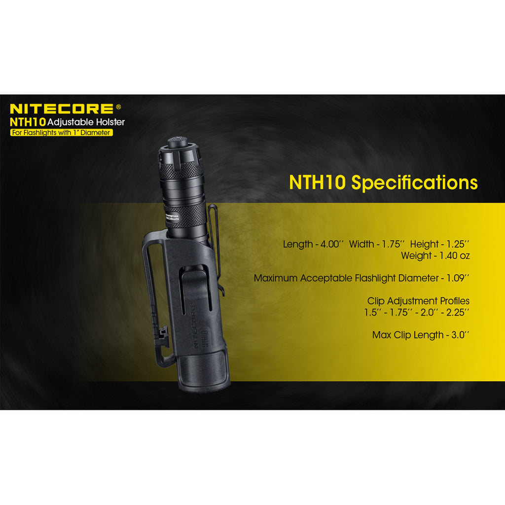 Nitecore NTH10 Rigid 1 inch Diameter Flashlight Adjustable Holster