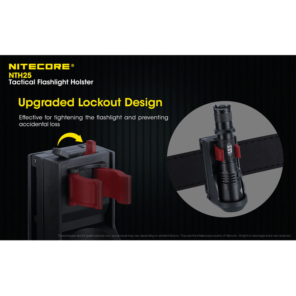 Nitecore NTH25 Rotary Flashlight Holster with Adjustable Belt Clip, for P20i, P20iX, P10i, P20iX